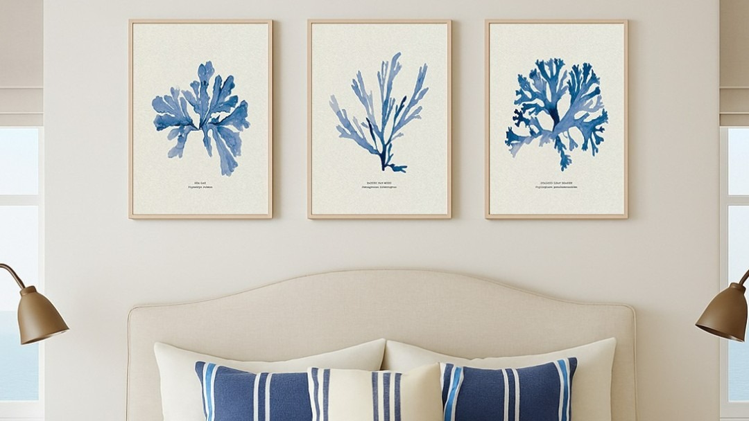Soft Blue Tones and Coastal Calm Define Beach House Art’s Cool Blue-Inspired Prints
